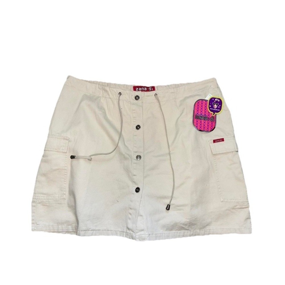 Zana-di Women's 22 White Denim Y2K  Mini Skort, Vtg new With tags.